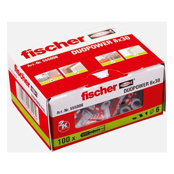 Fischer Duopower 6x30 Dübel 100 Adet - Görsel 2