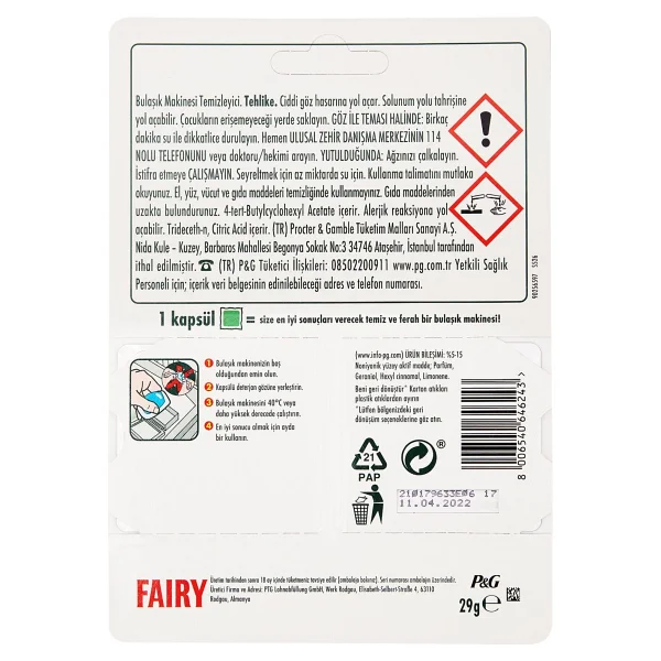 Fairy 2 Kapsül Bulaşık Makinesi Temizleyici Tablet - Görsel 9