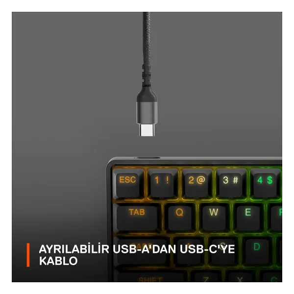 Steelseries Apex Pro Mini RGB %60 Tkl Omnipoint Switch Kablolu Mekanik Oyuncu Klavyesi - Görsel 9