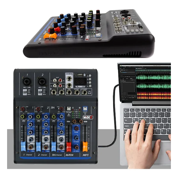 Midex Mdx-45s 4 Kanal Ses Kartlı Ses Mikseri - Görsel 4