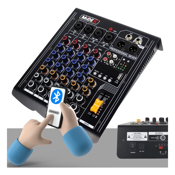 Midex MP-400 2x200 W 4 Kanal Power Mikser - Görsel 10