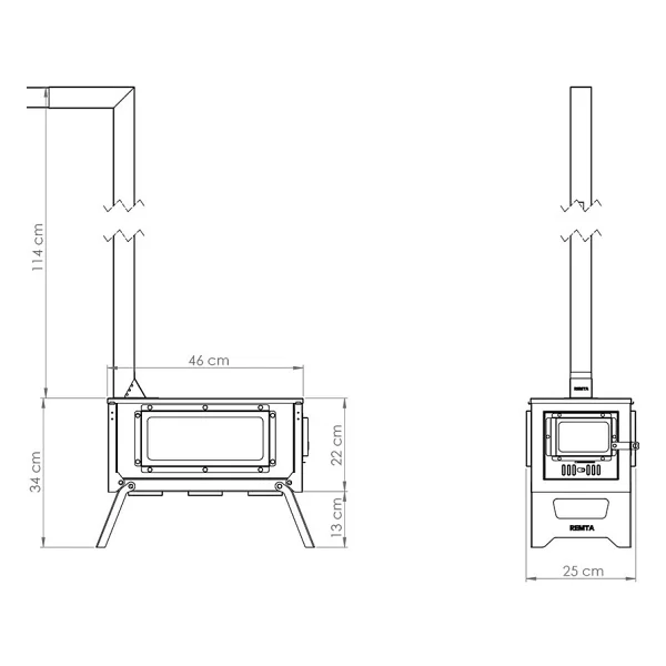 Remta Km02 Paslanmaz Çelik Mini Katlanır Çadır Kamp Sobası - Görsel 2