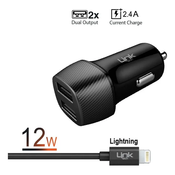 Linktech C492 12 W 2.4a Lightning Kablo Araç Şarj Cihazı - Görsel 2