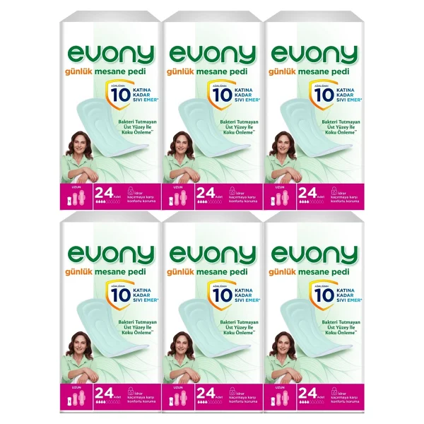 Evony Uzun 24'lü 6 Adet Günlük Mesane Pedi - Görsel 4