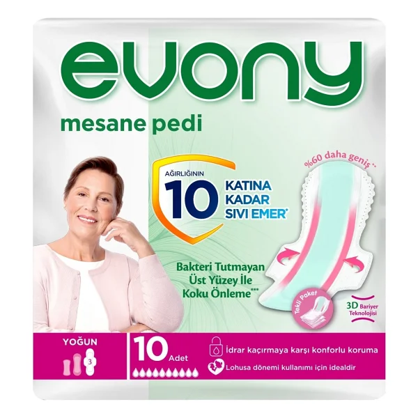 Evony Yoğun 10'lu 3 Adet Günlük Mesane Pedi - Görsel 2