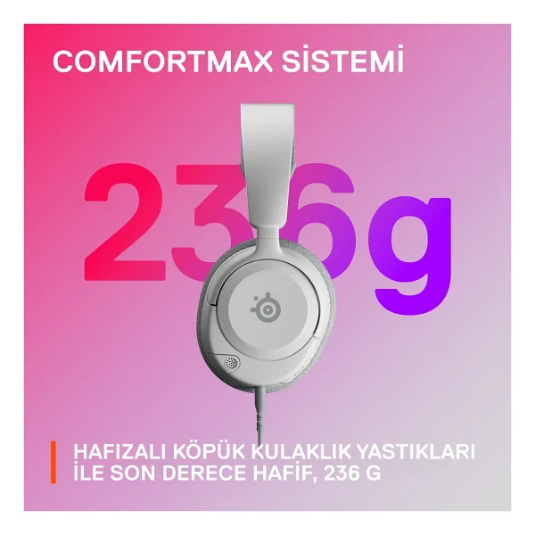 Steelseries Arctis Nova 1 Kablolu Mikrofonlu Oyuncu Kulaklığı - Beyaz - Görsel 7