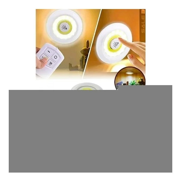 Uzaktan Kumandalı 3 Lü Spot LED Lamba Kablosuz Pilli Işıldak - Görsel 3