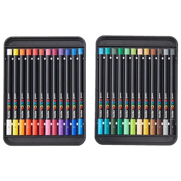 Uni-Ball Posca Kutulu 24'lü Pastel Boya Kalemi - Görsel 3