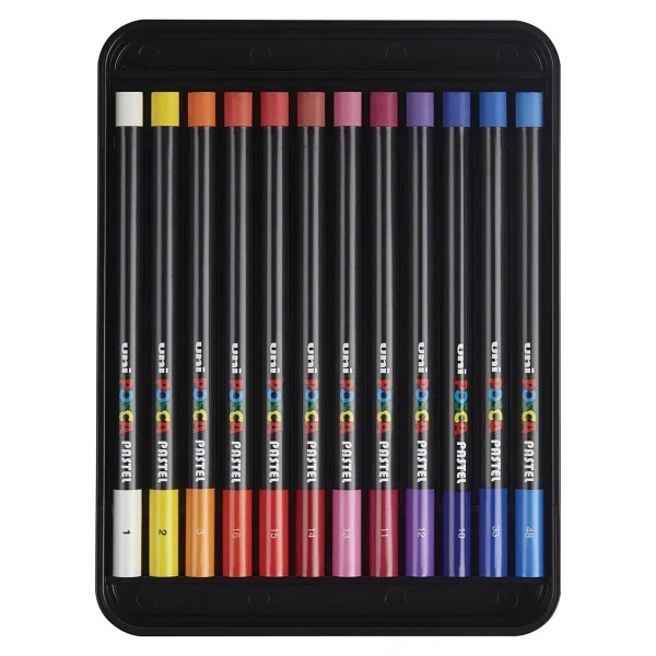 Uni-Ball Posca Kutulu 24'lü Pastel Boya Kalemi - Görsel 4