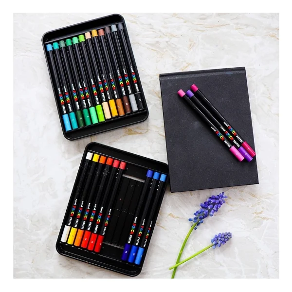 Uni-Ball Posca Kutulu 24'lü Pastel Boya Kalemi - Görsel 5