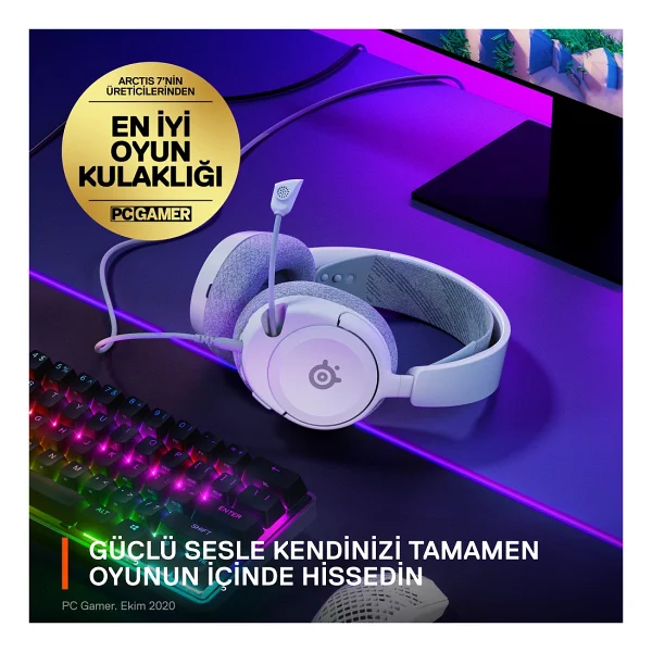 Steelseries Arctis Nova 1 Kablolu Mikrofonlu Oyuncu Kulaklığı - Beyaz - Görsel 4