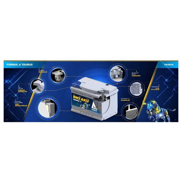 İnci Formul A Taurus 12 V 72 Ah 700 Cca En Akü - Görsel 2