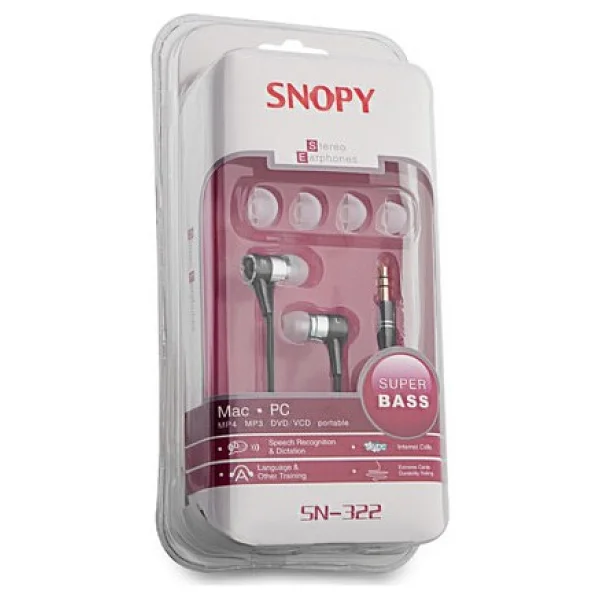 Snopy Sn-322 Siyah Kablolu Kulak İçi Kulaklık - Görsel 4