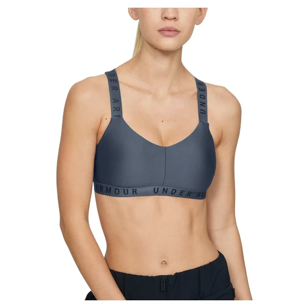 Under Armour Kadın Bra Wordmark Strappy Sportlette 1325613-001 - Siyah-001 - Görsel 5