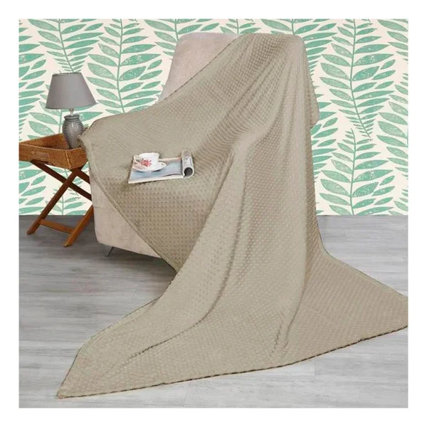 Merinos Pearl Tomurcuk Battaniye Şampanya Tek Kişilik - 150 X 220 Cm - Bej - Görsel 5