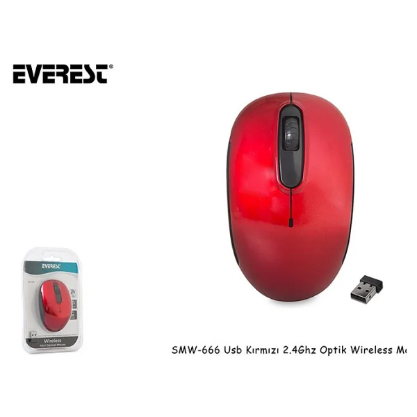 Everest Smw-666 Kırmızı Optik Kablosuz Mouse - Görsel 4