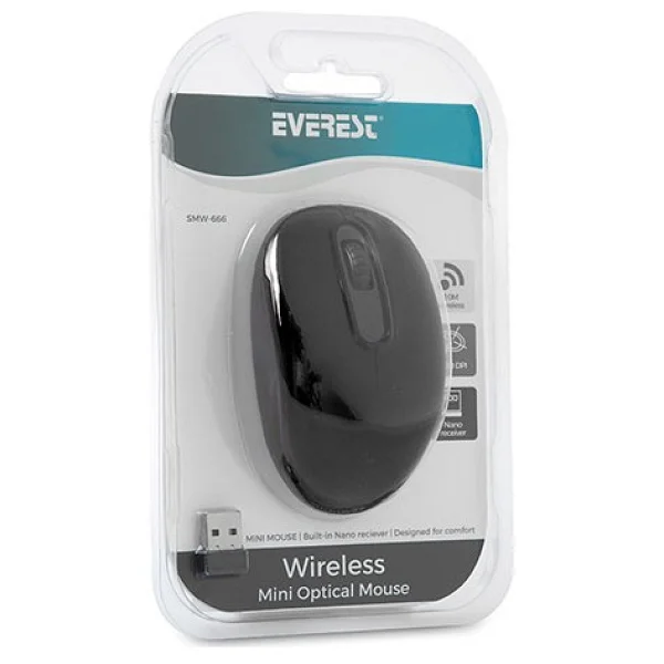 Everest Smw-666 Siyah Optik Kablosuz Mouse - Görsel 8