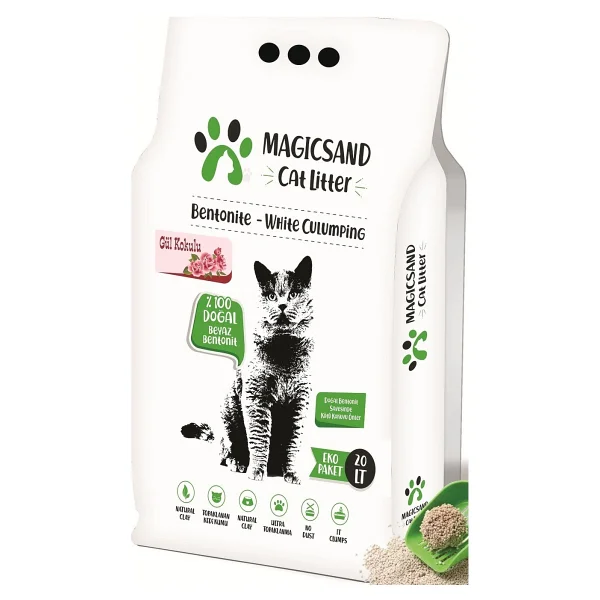 Magicsand Gül Kokulu 20 Lt İnce Taneli Bentonit Kedi Kumu - Görsel 5