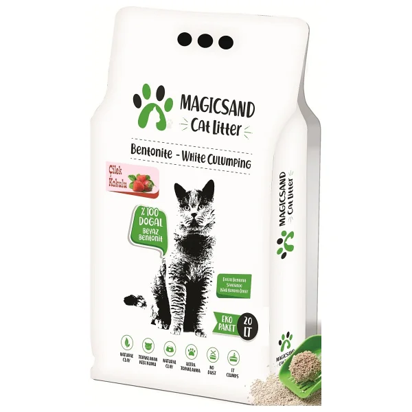 Magicsand Çilek Kokulu 20 Lt İnce Taneli Bentonit Kedi Kumu - Görsel 5