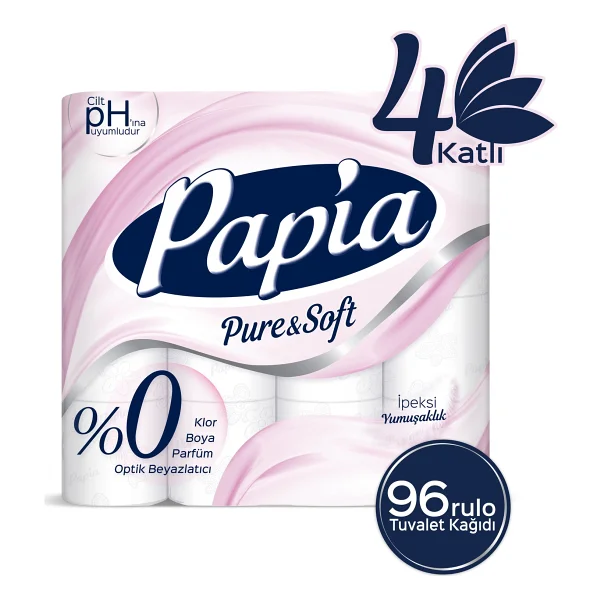 Papia Pure & Soft 4 Katlı 96'lı Tuvalet Kağıdı - Görsel 6