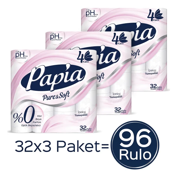 Papia Pure & Soft 4 Katlı 96'lı Tuvalet Kağıdı - Görsel 2