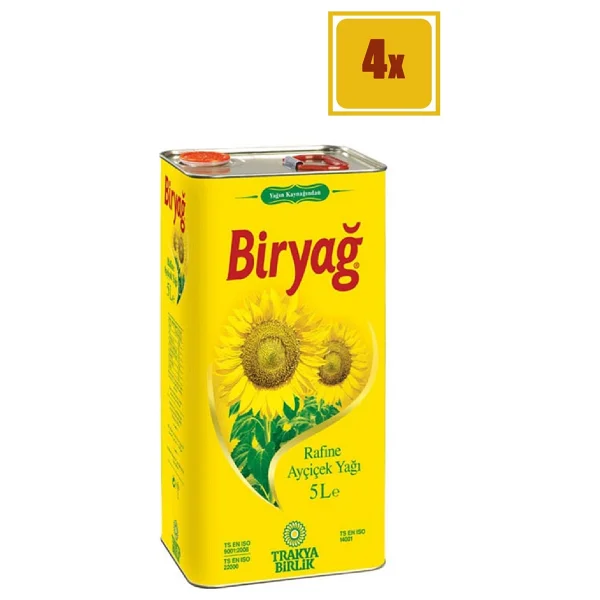 Biryağ Ayçiçek Yağı 5 Lt Teneke 4'lü - Görsel 3