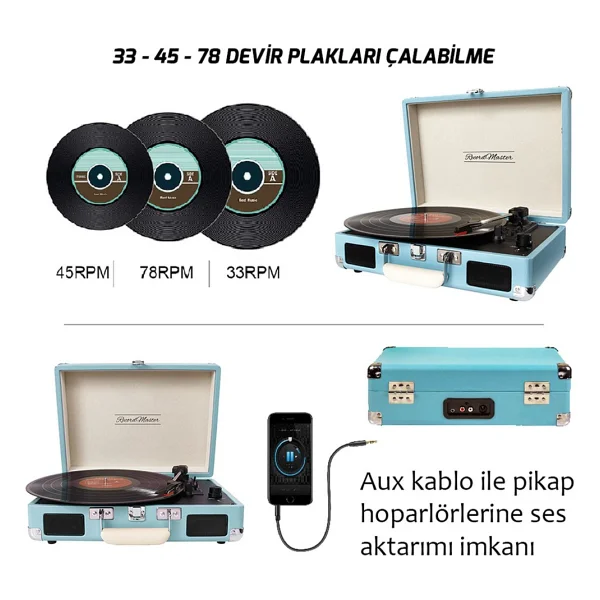 Record Master T310ch Mavi Çantalı Pikap - Görsel 3
