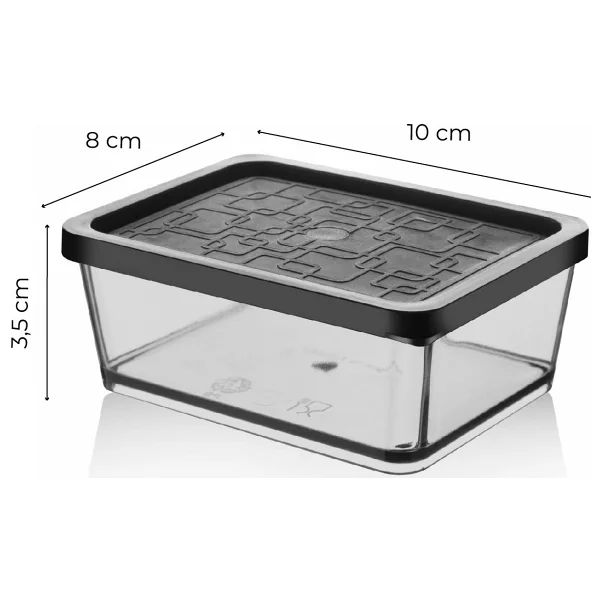 Vienev 6lı Multi Set Kahvaltılık Ikramlık Saklama Kabı Küçük Boy Siyah - Görsel 3