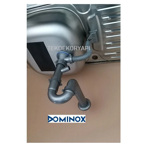 Dominox DMN14 Evye Sifon Takımı - Gümüş - Görsel 3