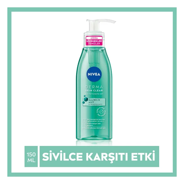 Nivea Derma Skin Clear 150 Ml Yüz Temizleme Jeli - Görsel 8