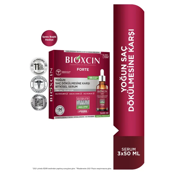 Bioxcin Forte Yoğun Saç Dökülmesine Karşı Bitkisel Serum 3x50 Ml - Görsel 10