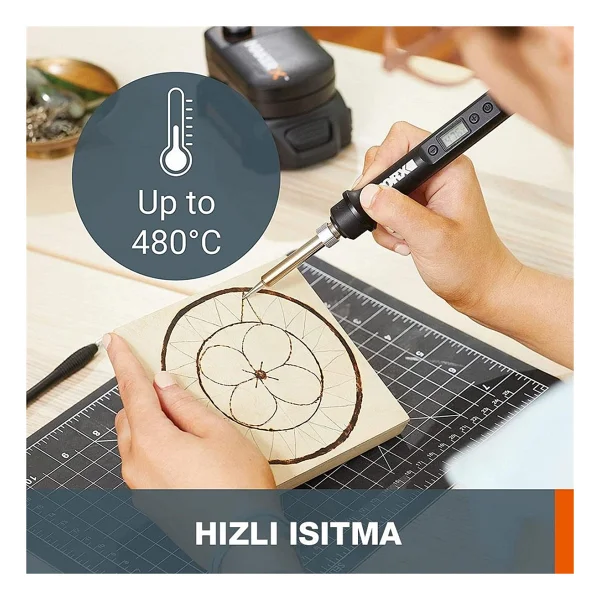 Worx Wx988 20 V 2.0 Ah Gravür Seti + Dijital Ahşap Yakma Seti - Görsel 4