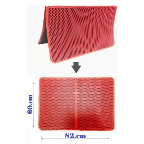 Tineke Büyük Boy Elekli Kedi Tuvalet Önü Paspası Katlanabilir 82 X 60 Cm - Pembe - Görsel 3