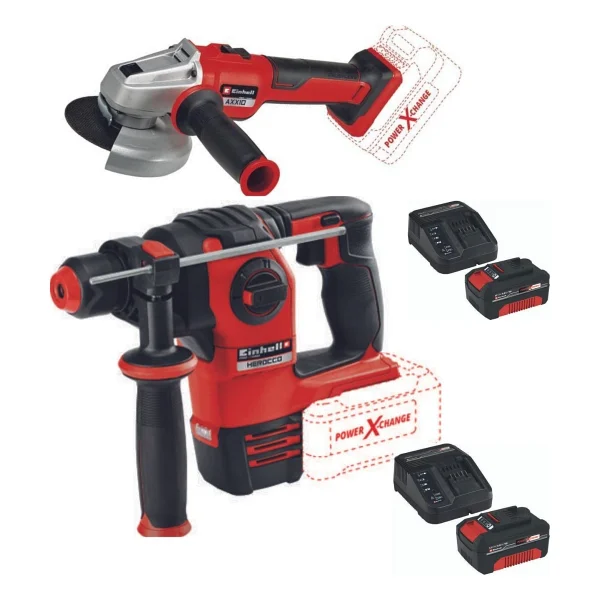 Einhell Herocco 18v Kırıcı Delici Axxio 18/115 Q Avuç Taşlama 2x4.0ah Kömürsüz Set - Görsel 2