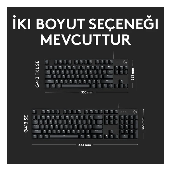 Logitech G413 Tkl Se 920-010564 Tactile Switch Kablolu Mekanik Oyuncu Klavyesi - Görsel 7