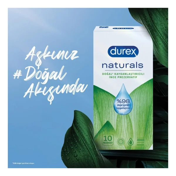 Durex Naturals Doğal Kayganlaştırıcılı 40'lı İnce Prezervatif - Görsel 5