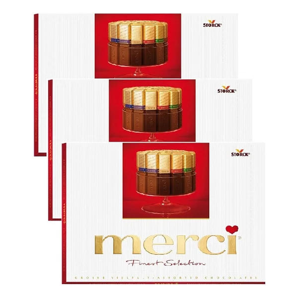 Merci Klasik Red Çikolata 2'li Paket 500 gr Özel Tasarım Kırmızı Hediye Kutusunda - Görsel 3