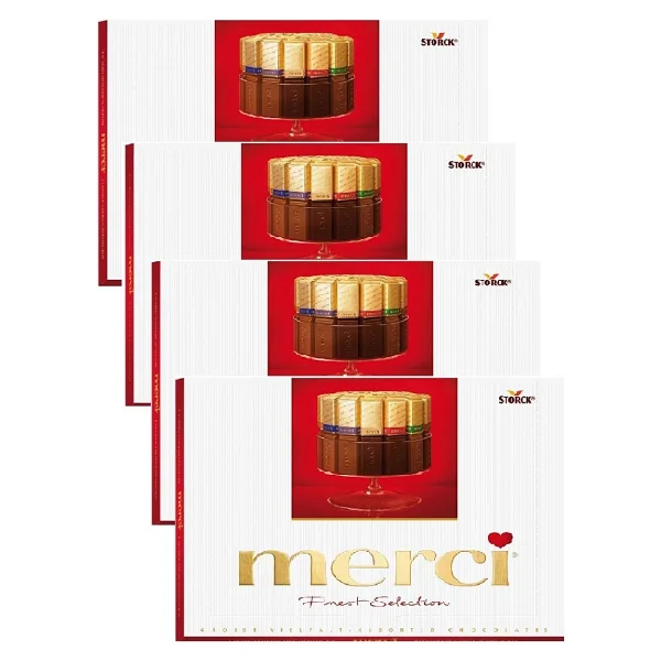 Merci Klasik Red Çikolata 2'li Paket 500 gr Özel Tasarım Kırmızı Hediye Kutusunda - Görsel 4
