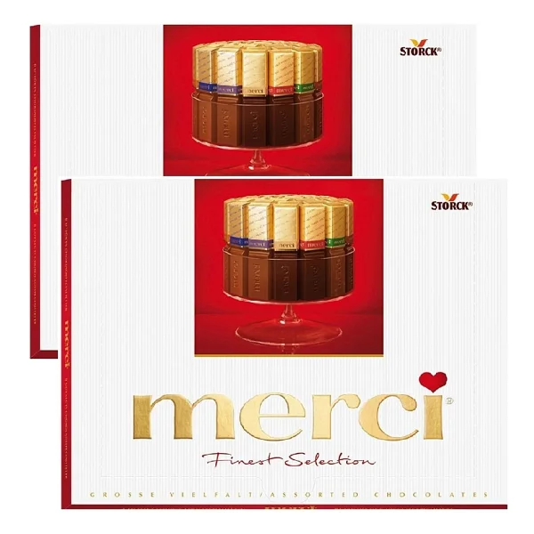 Merci Klasik Red Çikolata 2'li Paket 500 gr Özel Tasarım Kırmızı Hediye Kutusunda - Görsel 2