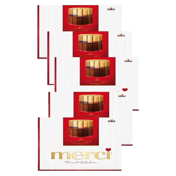 Merci Klasik Red Çikolata 2'li Paket 500 gr Özel Tasarım Kırmızı Hediye Kutusunda - Görsel 5