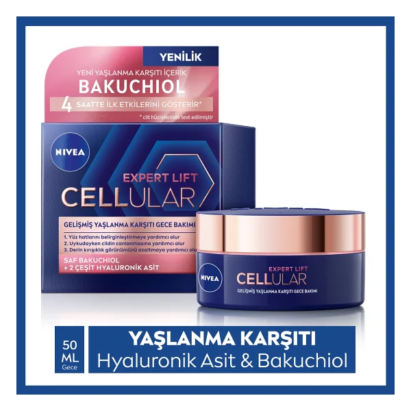 Nivea Cellular Expert Lift Saf Bakuchiol Gelişmiş Gündüz Ve Gece Yüz Kremi 50ml - Görsel 5