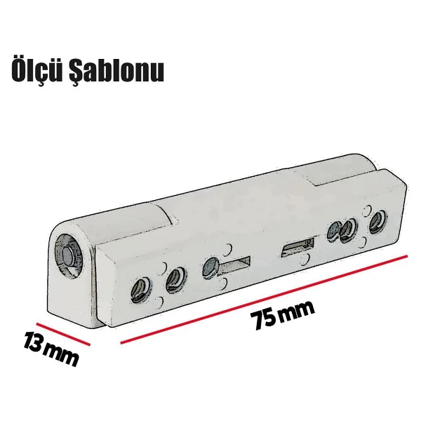 Badem10 Pvc Pimapen Pencere Menteşesi Metal 75 Mm Açık Kahverengi - Görsel 3
