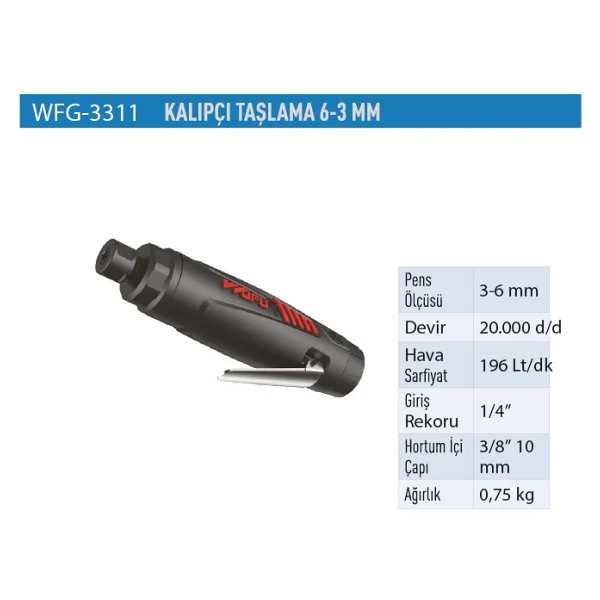 Wufu Kalıpçı Taşlama 6-3mm Wfg3311 - Görsel 2
