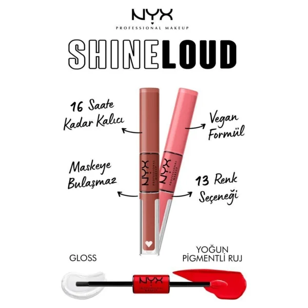 Nyx Shine Loud High World Shaper Dudak Parlatıcısı - Görsel 5