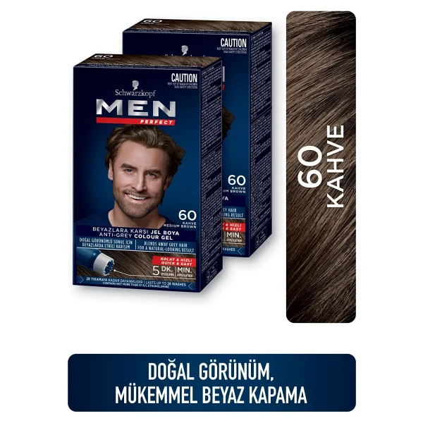 Men Perfect 60 Kahve 2 Adet Erkek Saç Boyası - Görsel 6