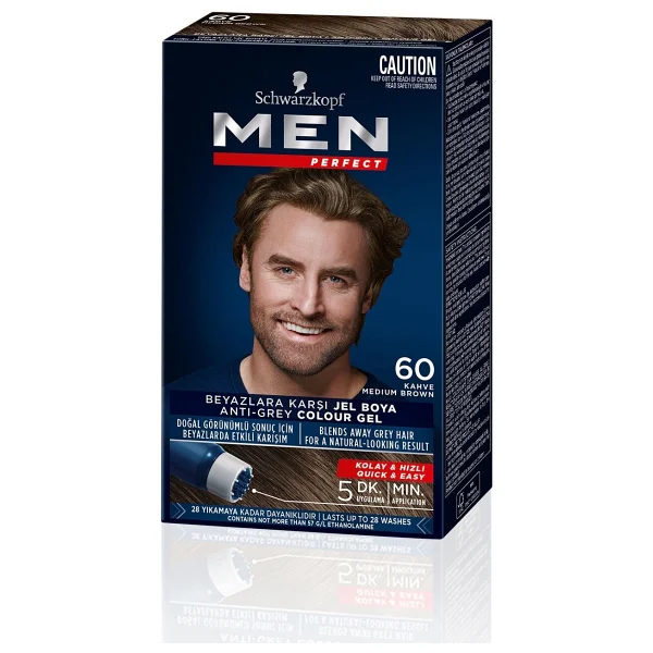 Men Perfect 60 Kahve 2 Adet Erkek Saç Boyası - Görsel 3
