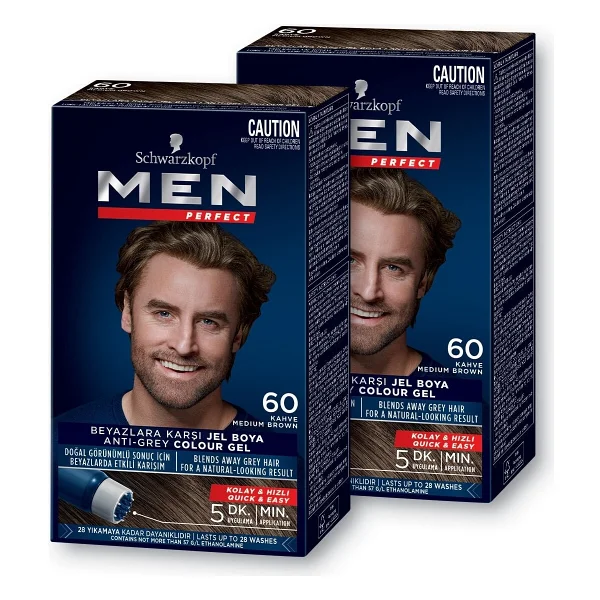 Men Perfect 60 Kahve 2 Adet Erkek Saç Boyası - Görsel 2