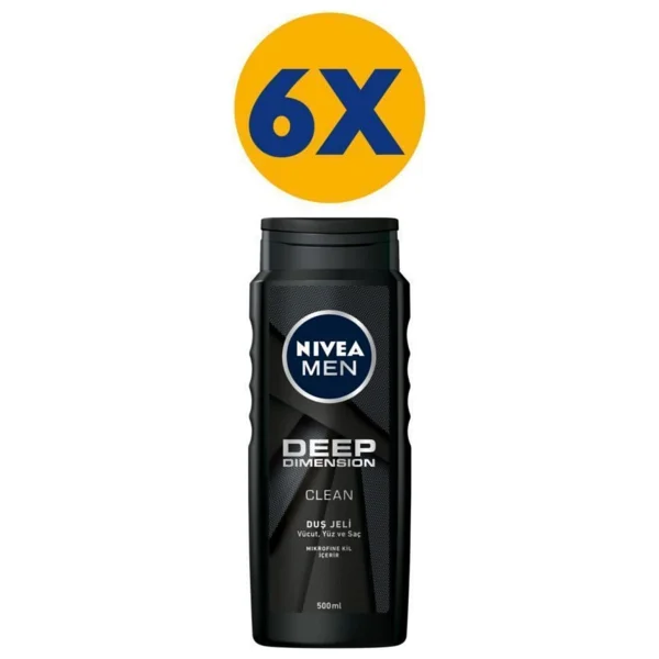 Nivea Men Deep Dimension 500 ml 6 Adet Duş Jeli