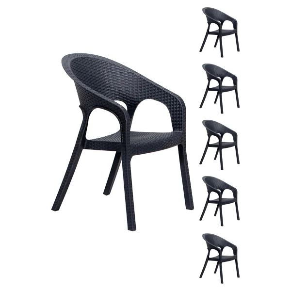 Mobetto 6 Adet Garden Antrasit Sandalye / Balkon-Bahçe-Teras - Beyaz - Görsel 5