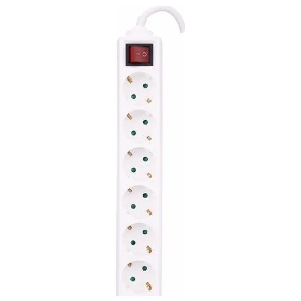 Philips Sps1060a/51 2m Tam Bakır Kablolu 6'lı Çocuk Korumalı Beyaz Priz Çoklayıcı - Görsel 4